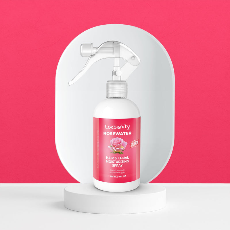 Locsanity Rosewater Hair and Facial Daily Moisturizing/Refreshing Spray Locking & Tightening & Moisturizing
