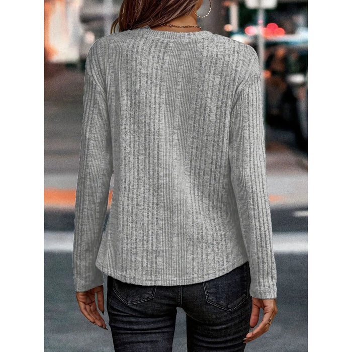 Casual Round Neck Long Sleeve T-Shirt