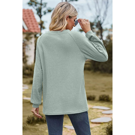 Round Neck Raglan Sleeve Sweatshirt