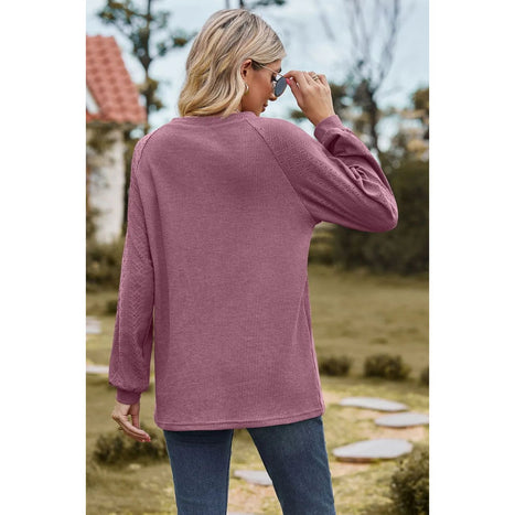 Round Neck Raglan Sleeve Sweatshirt