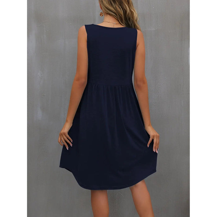 Round Neck Wide Strap Dress