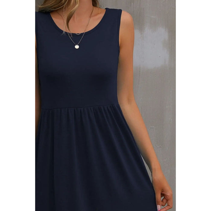 Round Neck Wide Strap Dress