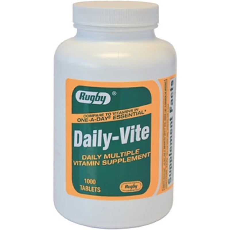 Rugby Rugby Multivitamin Supplement, Daily Multivitamin/Multimineral, 1000 Tablets Vitamins & Supplements Gray