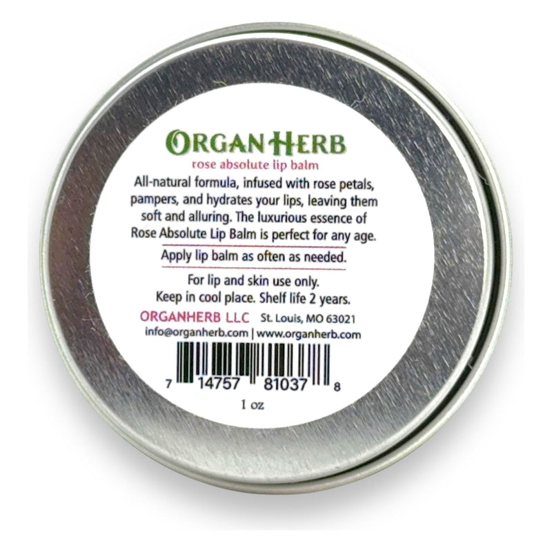 OrganHerb OrganHerb Organic Rose Absolute Lip Balm 1 oz – Luxurious Hydration with Pure Rose Essence Organic Lip Balms