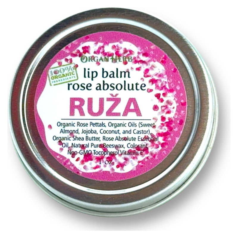 OrganHerb OrganHerb Organic Rose Absolute Lip Balm 1 oz – Luxurious Hydration with Pure Rose Essence Organic Lip Balms