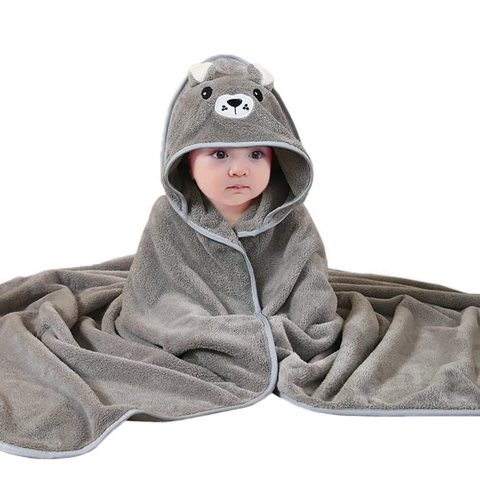 Thick Cotton Cartoon Hooded Bath Towel for Kids