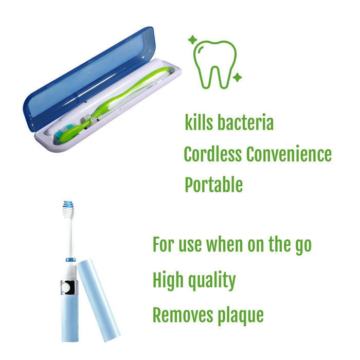 Travel Oral Care Essentials Bundle: Portable UV Toothbrush Sanitizer & Portable Sonic Toothbrush