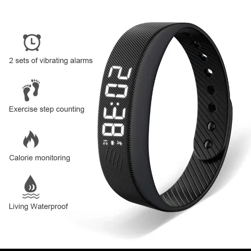 SmartPursue™ LED Digital Smart Bracelet Vibrating Alarm Clock Waterproof Clock Smart bracelet