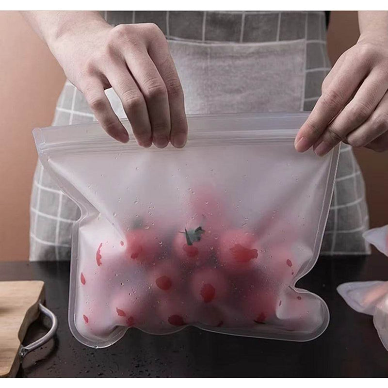 SmartPursue™ Silicone Food Storage Containers – Stand-Up Zip-Shut Bags Food Storage
