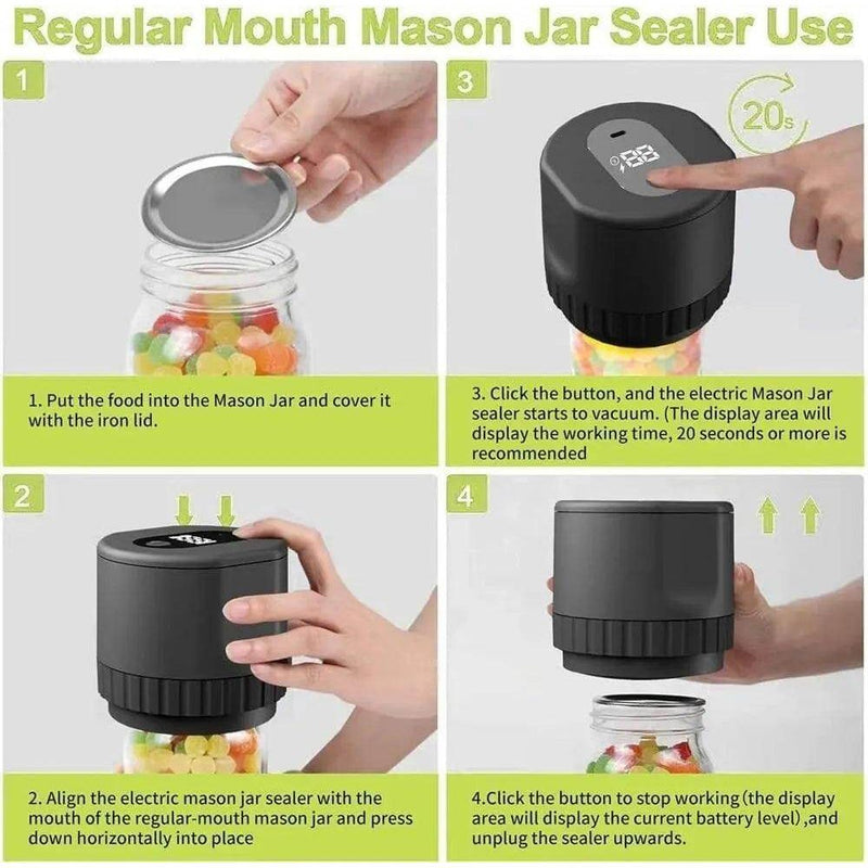 SmartPursue™ Vacuum Sealing Machine Mason Jar Vacuum Sealer Electric Vacuum Sealing Machine Kit