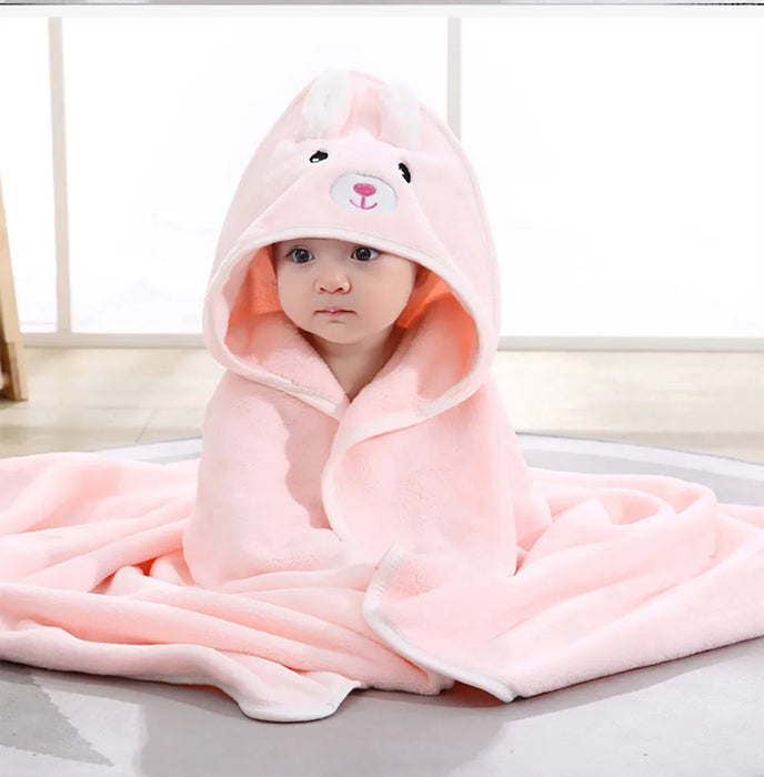 Thick Cotton Cartoon Hooded Bath Towel for Kids