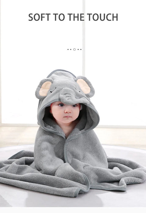 Thick Cotton Cartoon Hooded Bath Towel for Kids