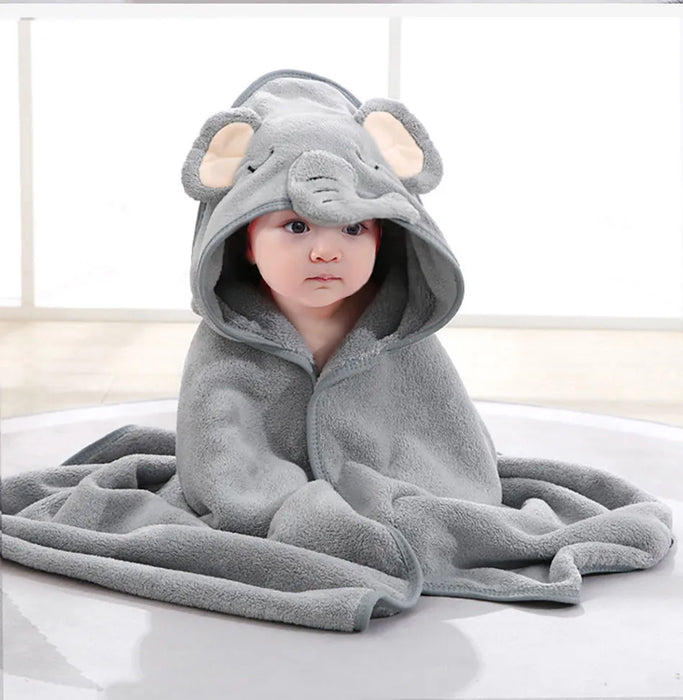 Thick Cotton Cartoon Hooded Bath Towel for Kids