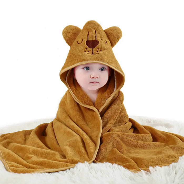 Thick Cotton Cartoon Hooded Bath Towel for Kids