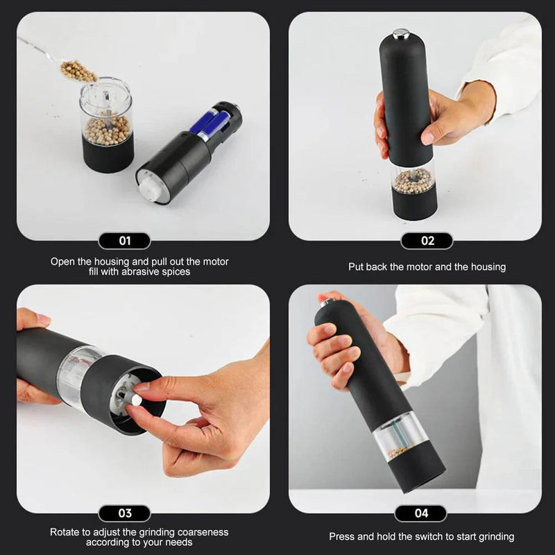 SmartPursue™ Electric Salt and Pepper Grinder Spice Grinders