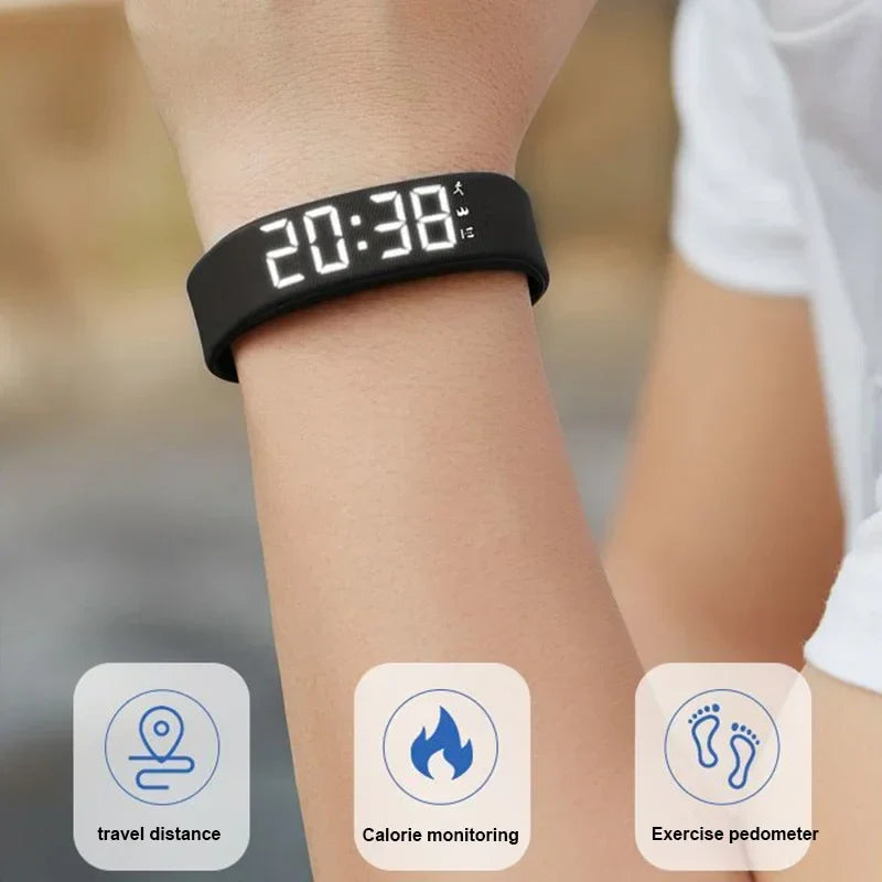 SmartPursue™ LED Digital Smart Bracelet Vibrating Alarm Clock Waterproof Clock Smart bracelet