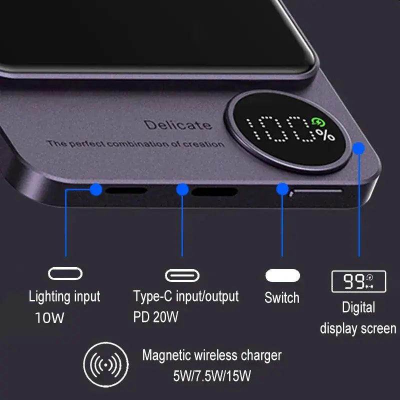 SmartPursue™ PowerHub ChargeMate wireless charger MagSafe Power Bank for iphone wireless power bank