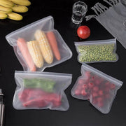 SmartPursue™ Silicone Food Storage Containers – Stand-Up Zip-Shut Bags Food Storage