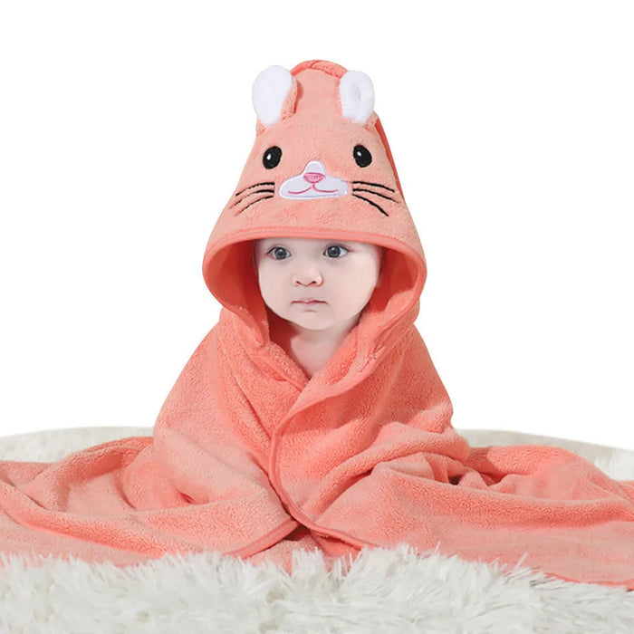 Thick Cotton Cartoon Hooded Bath Towel for Kids