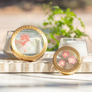 Rosy Rings Spicy Apple Small Pressed Floral Candle Pressed Floral Candles