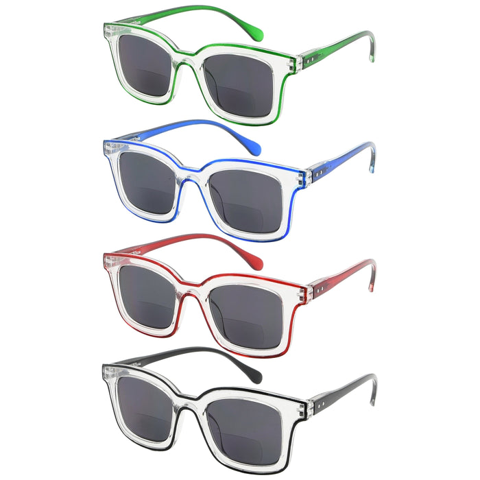 Eyekeeper  - 4 Pack Double Color Frame Bifocal Sunglasses SBR2105