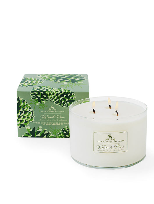 Roland Pine Three-Wick Candle