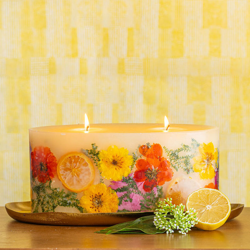 Rosy Rings Gold Statement Botanical Candle Plate Candle Plate