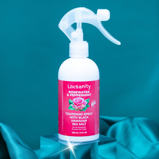 Locsanity Locsanity Rosewater and Peppermint Rolling, Moisturizing, Tightening Spray Mist w/ Black Hawaiian Sea Salt Locking & Tightening & Moisturizing