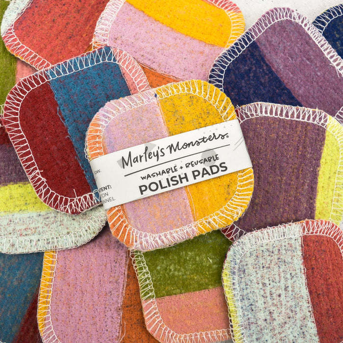 Scrap Felt Polish Pads: Set of 4 - Earthy Rainbow