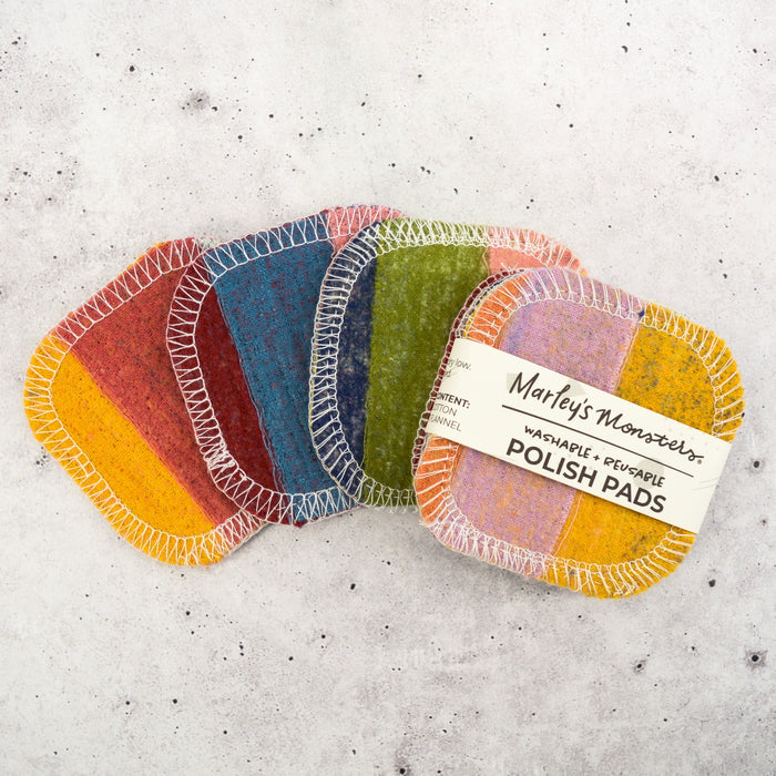 Scrap Felt Polish Pads: Set of 4 - Earthy Rainbow