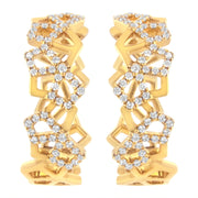 Bids.com 14K Yellow Gold 3/4 Cttw Diamond Honeycomb Hoop Earrings (G-H Color, SI1-SI2 Clarity) - 24MM Earrings