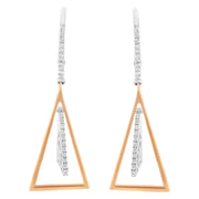 Bids.com 14K Rose and White Gold 3/8 Cttw Diamond Windchime Drop and Dangle Earring (G-H Color, SI1-SI2 Clarity) Earrings