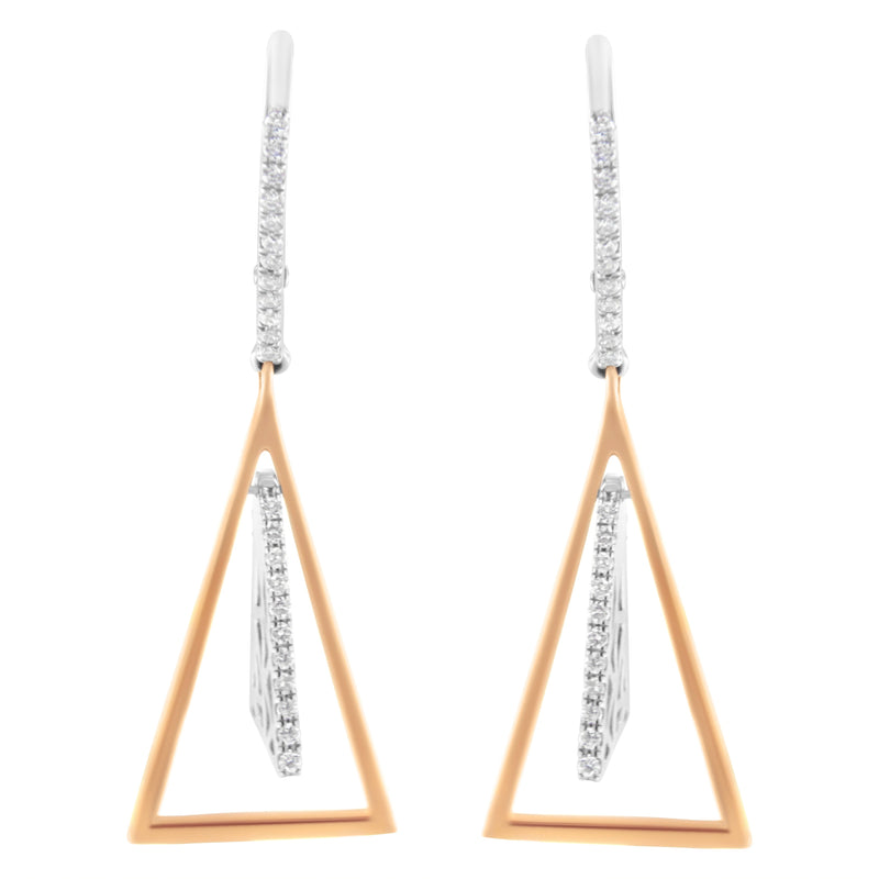 Bids.com 14K Rose and White Gold 3/8 Cttw Diamond Windchime Drop and Dangle Earring (G-H Color, SI1-SI2 Clarity) Earrings