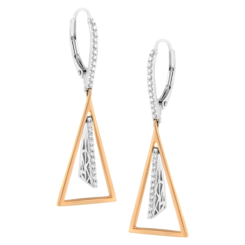 Bids.com 14K Rose and White Gold 3/8 Cttw Diamond Windchime Drop and Dangle Earring (G-H Color, SI1-SI2 Clarity) Earrings