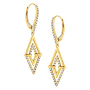 Bids.com 14K Yellow Gold 3/8 Cttw Double Triangle Drop and Dangle Diamond Earrings (G-H Color, SI1-SI2 Clarity) Earrings