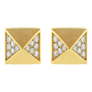 Bids.com 14K Yellow Gold 1/4 Cttw Diamond Pyramid Stud Earring (G-H Color, SI1-SI2 Clarity) Earrings
