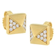Bids.com 14K Yellow Gold 1/4 Cttw Diamond Pyramid Stud Earring (G-H Color, SI1-SI2 Clarity) Earrings