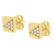 Bids.com 14K Yellow Gold 1/4 Cttw Diamond Pyramid Stud Earring (G-H Color, SI1-SI2 Clarity) Earrings