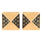 Bids.com 14K Rose Gold 1/4 Cttw Brown Diamond Pyramid Stud Earring (Brown Color, SI1-SI2 Clarity) Earrings