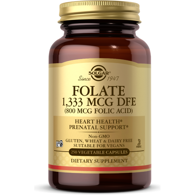 SOLGAR Solgar Folate 800 MCG Folic Acid 250 Tablets Vitamins & Supplements