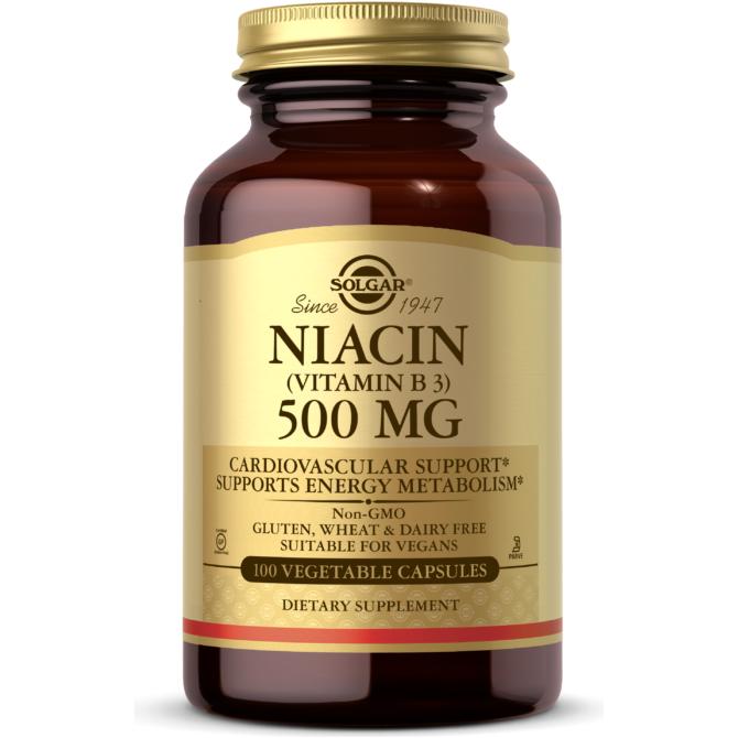 SOLGAR Solgar Niacin Vitamin B3 500 mg - 100 Vegetable Capsules - 5Oz Vitamins & Supplements