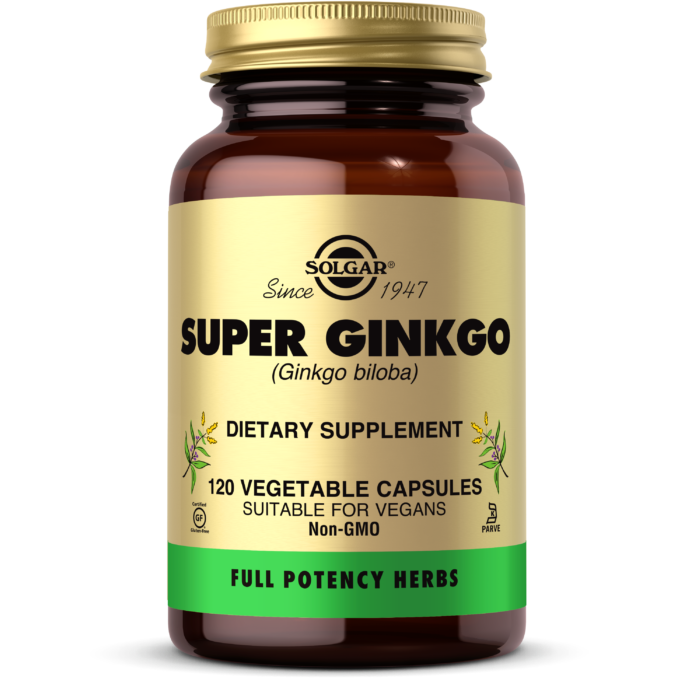 Solgar Super Ginkgo -- 120 Vegetable Capsules / 5 Oz