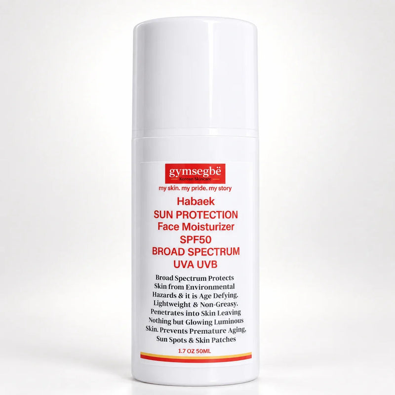 gymsegbë Habaek Sun Protection Face Moisturizer SPF50 | Peptides | Niacinamide SPF50 Anti-Aging Facial White Smoke 1 Bottle