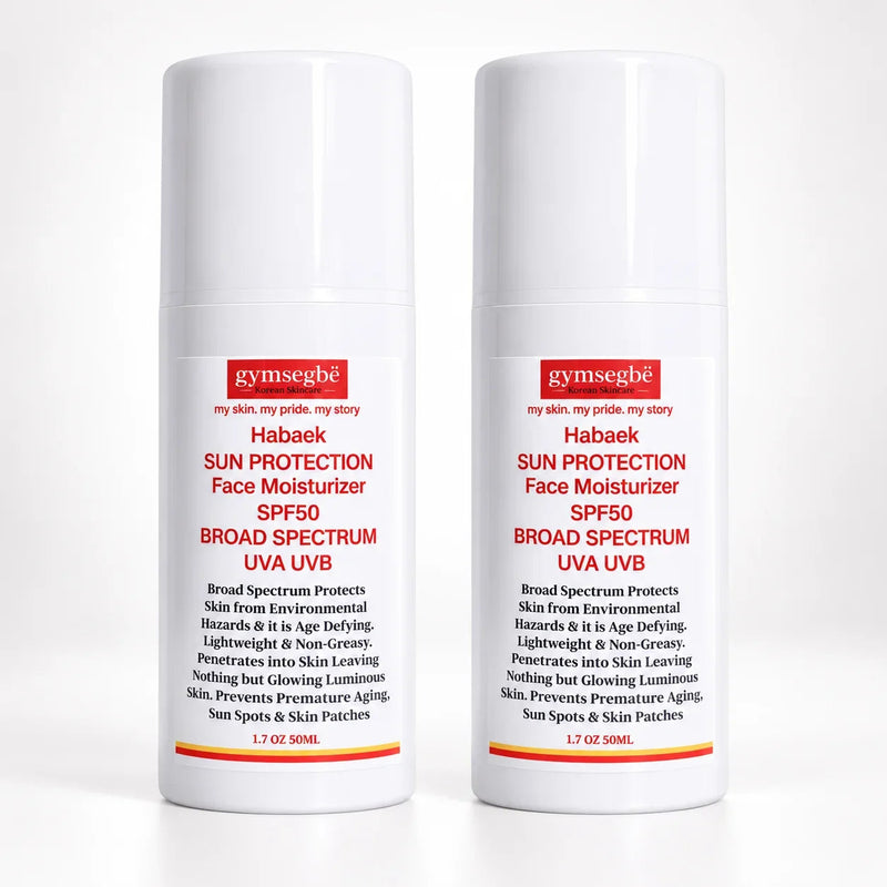 gymsegbë Habaek Sun Protection Face Moisturizer SPF50 | Peptides | Niacinamide SPF50 Anti-Aging Facial White Smoke 2 Bottles Save $1.99