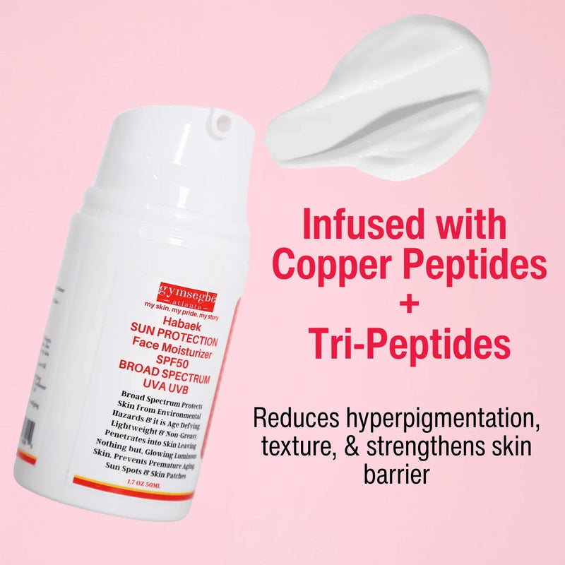 gymsegbë Habaek Sun Protection Face Moisturizer SPF50 | Peptides | Niacinamide SPF50 Anti-Aging Facial