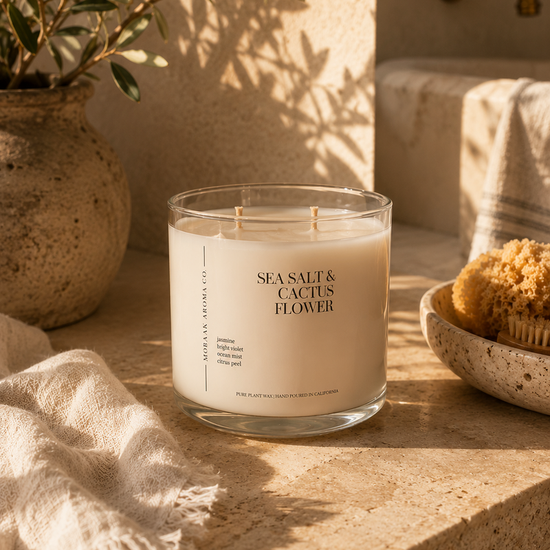 Mobaak Aromatherapy Shoppe Sea Salt & Cactus Flower Candle Candle