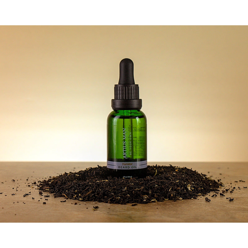 Artius Man Humidor Beard Oil – Cherry, Tobacco, and Oud Beard Conditioning Oil (1 oz) Beard Oil