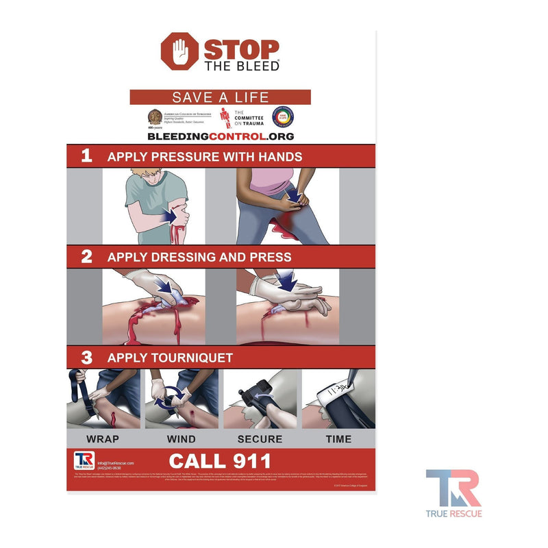 True Rescue STB Training Poster Bleeding Control