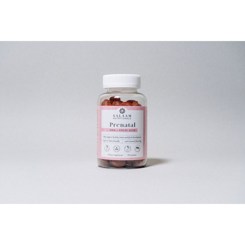 Salaam Nutritionals Halal Prenatal Bundle: Vitamin D3, Omega 3 Fish Oil & Prenatal Gummies (3 Bottles)