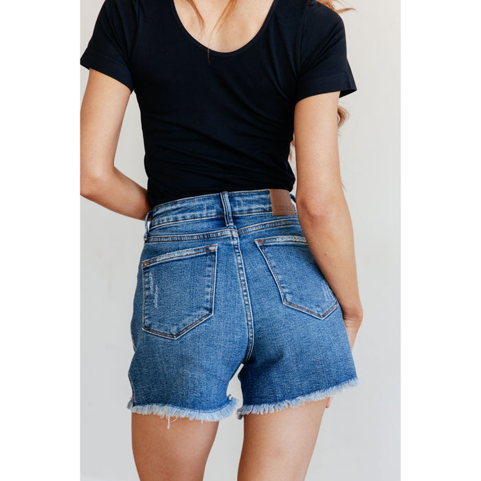 Samantha High Rise Rigid Magic Distressed Cutoff Shorts